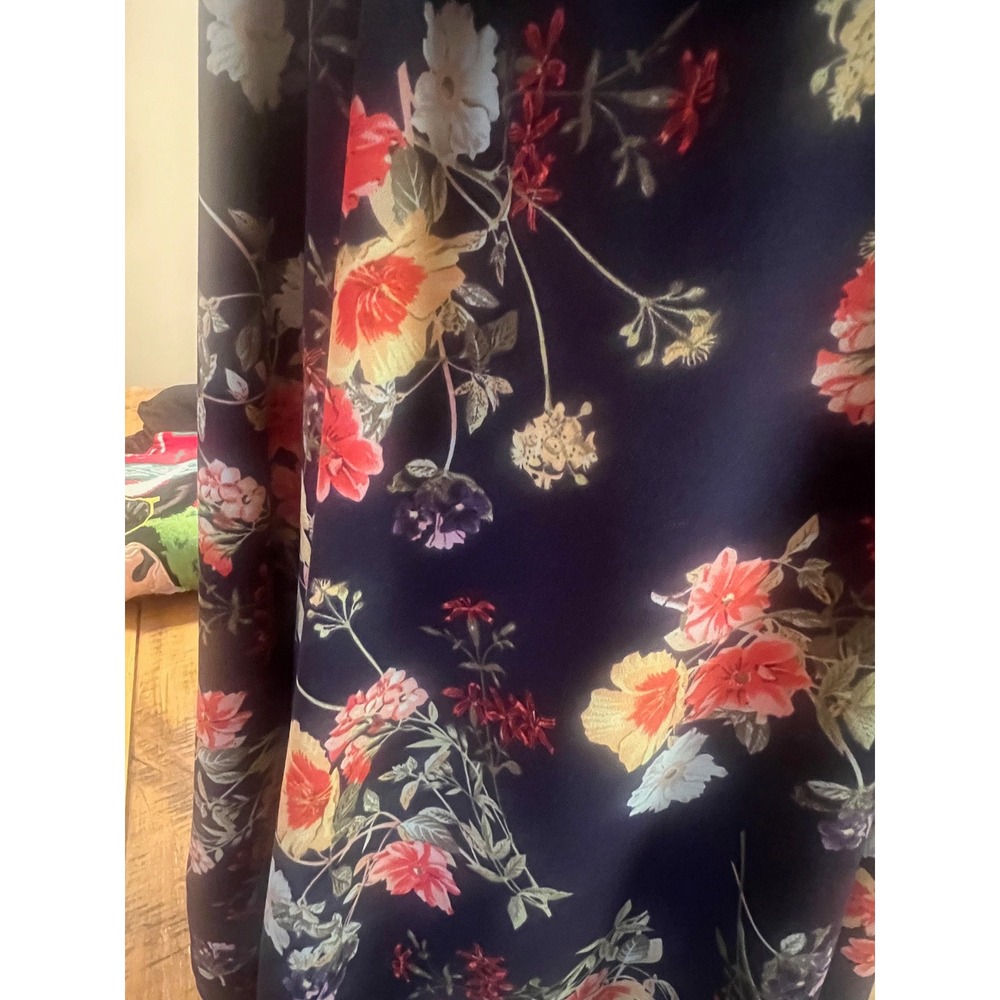 ModCloth Women's 1X Floral Print Long Sleeve V-Neck Tunic Top Blouse - Picture 5 of 7